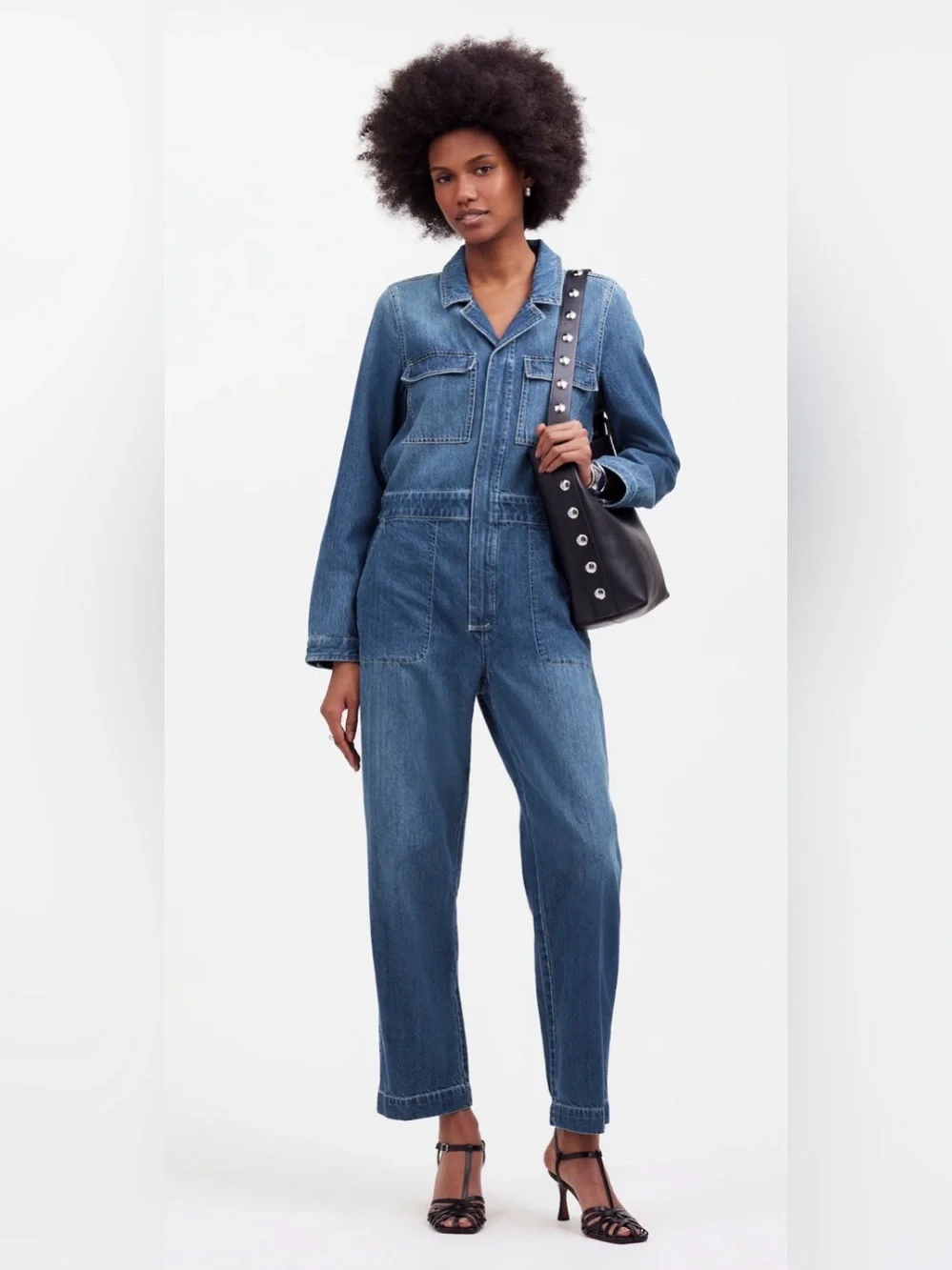 Madewell Blue Denim Utility Jumpsuit